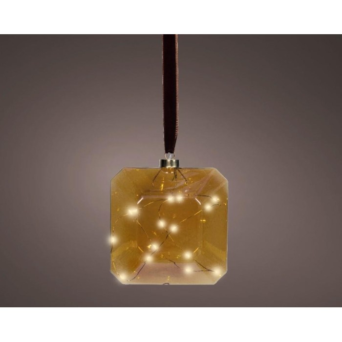 QUADRATO MICROLED H.14CM ORO